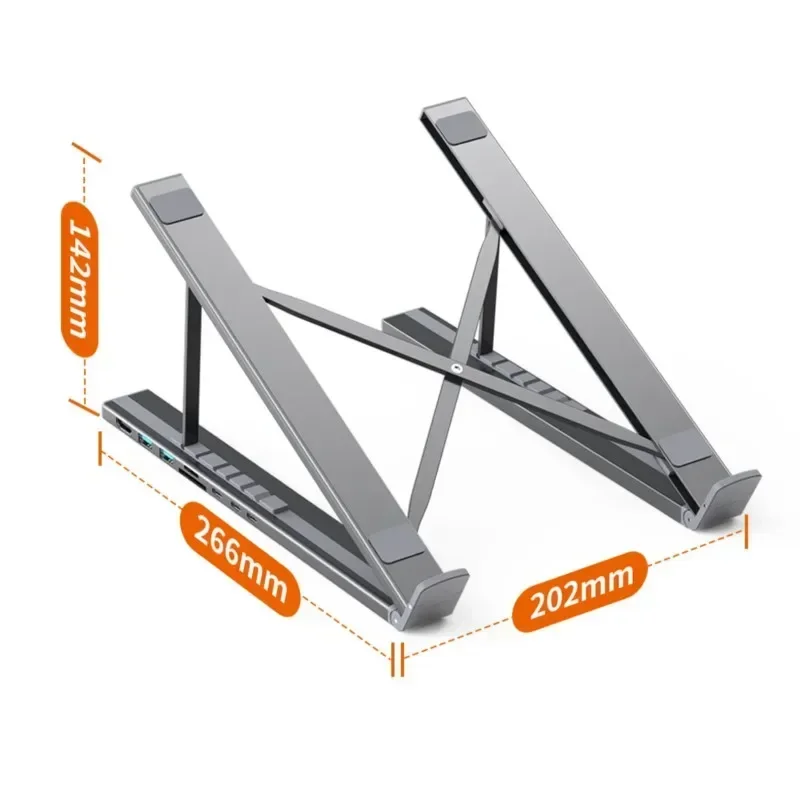 Laptop Stand with USB C 3.1 HUB 7 in 1 4K HDMI SD TF Card Reader