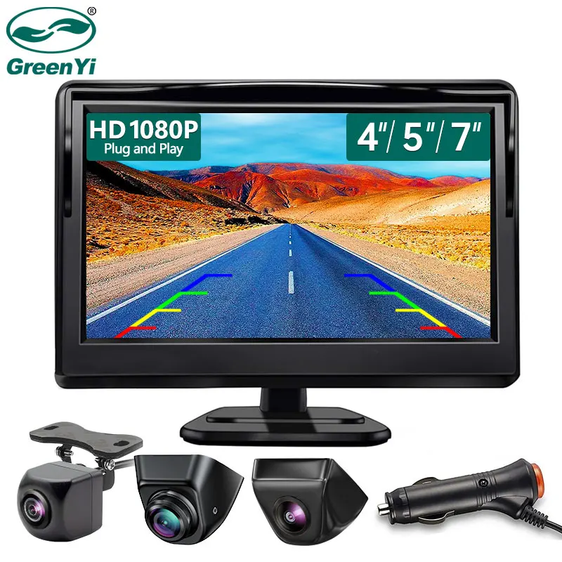 Car Rear View Camera GreenYi 4.3/5/7 inch AHD IPS 1080P Night Vision 170&deg; Reverse Waterproof
