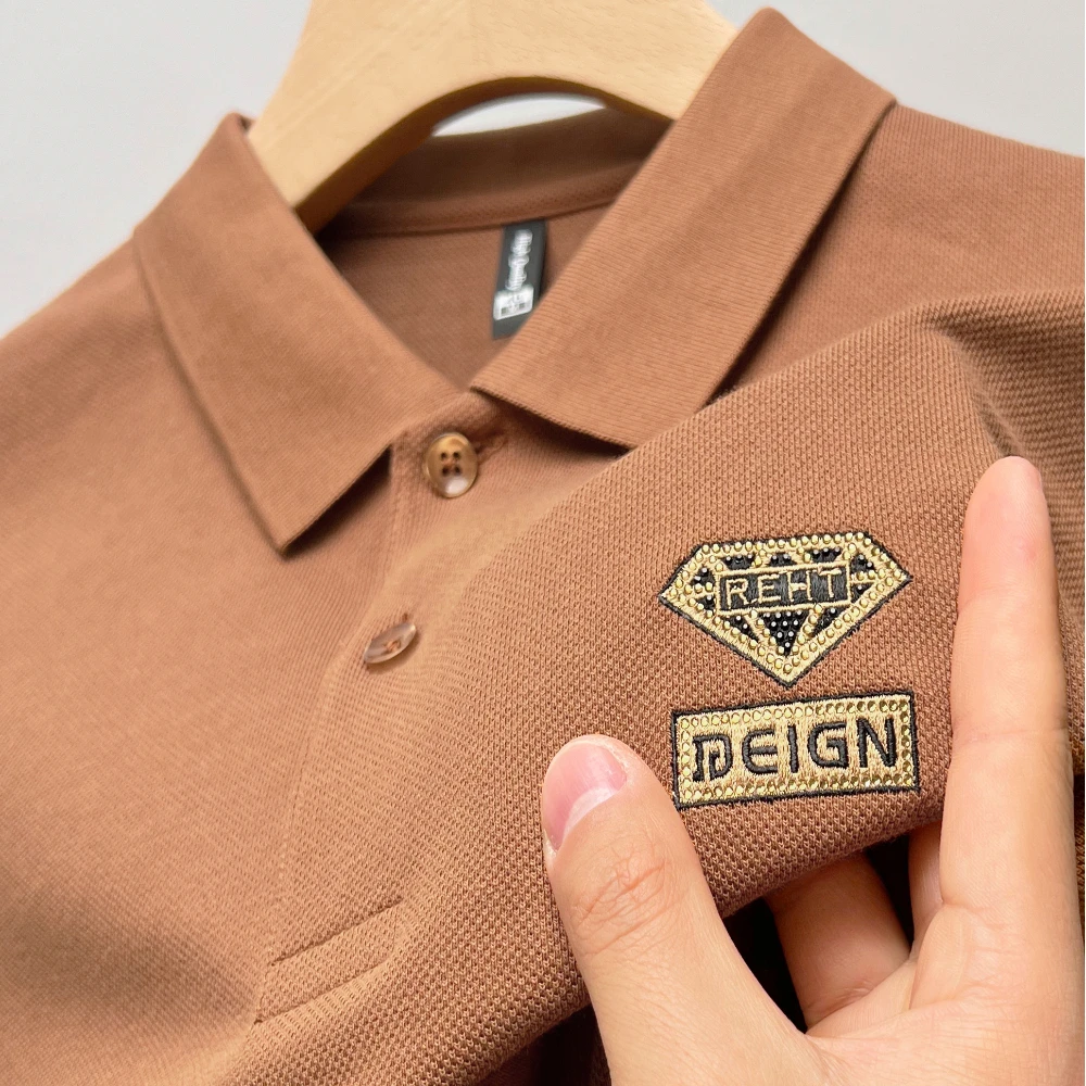

Luxury New Polo Shirts for Men 2023 Summer 100％ Cotton Embroidery Fashion Lapel Tops Designer Brand Business Casual Short Sleeve