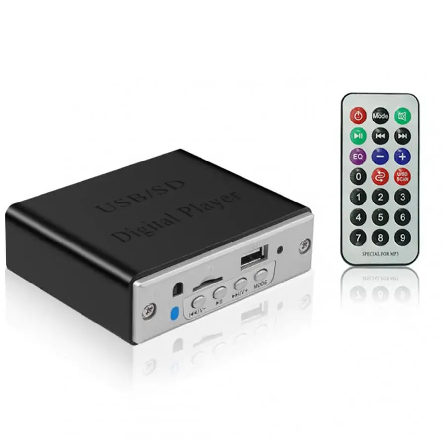 12V Mini Bluetooth Motorcycle Car Stereo Amplifier Amp LED USB SD Digital Player MP3 with Remote Controller LED Indicator Light