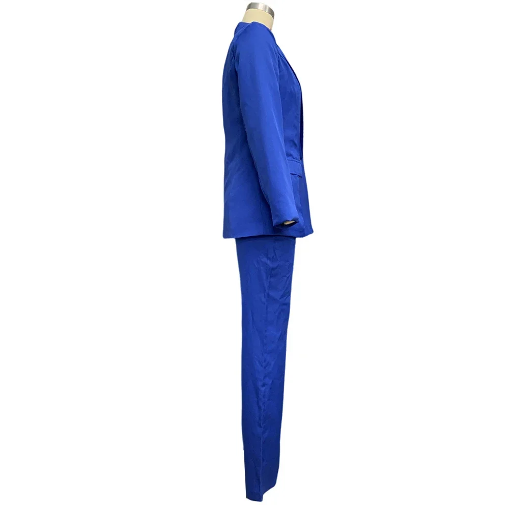 Spring Women Fashion Blazer Coat and Trouser Suit Fashion Long Sleeve Ladies Office Outfit Casual Business Work Wear 2 Piece Set