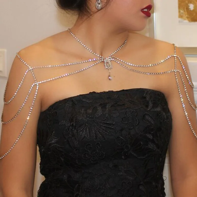 Sexy Women's Multilayer Rhinestone Body Chain Shoulder Chain 2023 New Personality Fashion Evening Party Sexy Body Chain Jewelry