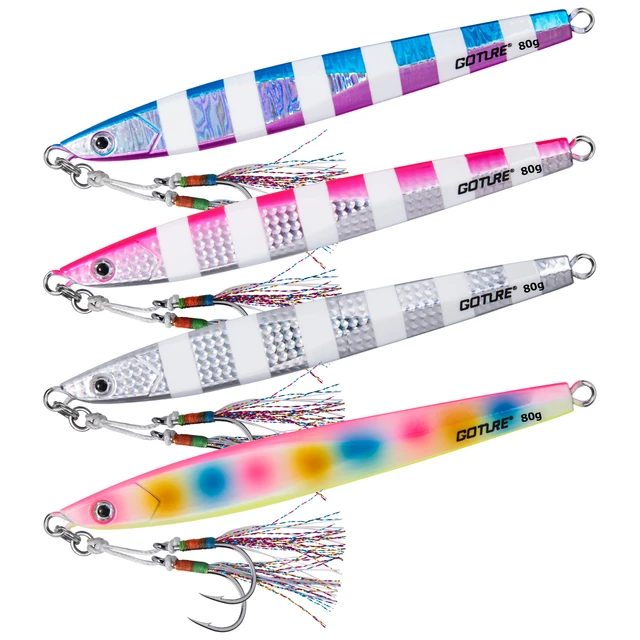 Goture 4pcs/lot Fast Speed Jigging Lures 80/100/150g Luminous