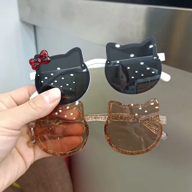 TAKARA TOMY Hello Kitty Summer New Children's Fine Flash Bow Light Anti-glare Outdoor Seaside Polarized Sunglasses for Girls 6