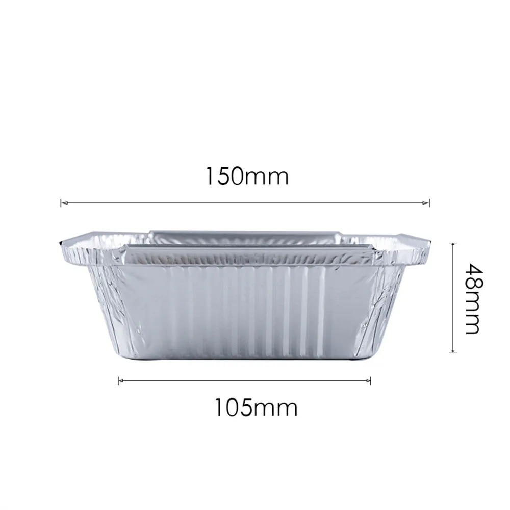 50Pcs 6x5 InchWholesale Disposable Meal Prep Food Containers Foil Trays  with Clear/Cardboard Lid - AliExpress