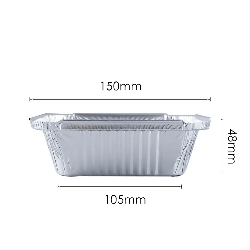 Bandejas desechables de aluminio para almacenamiento de alimentos,  contenedores de comida para llevar, con tapa, 50 piezas, 1100ml - AliExpress