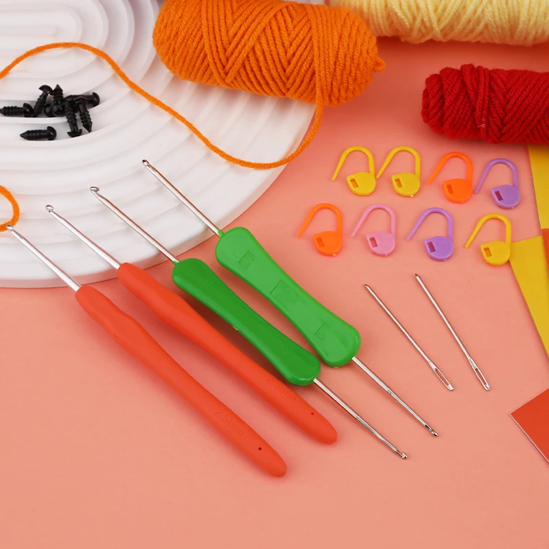 KRABALL Crochet Animal Kit for Beginners With Instruction Knitting Yarn  Thread Needles Hook Easy Knit Accessories Set DIY Craft - AliExpress