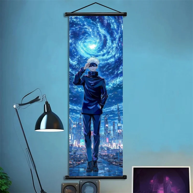 Jujutsu Kaisen Gojo Satoru Fabric Wall Art Scroll for Bedroom or Gaming Room Decor