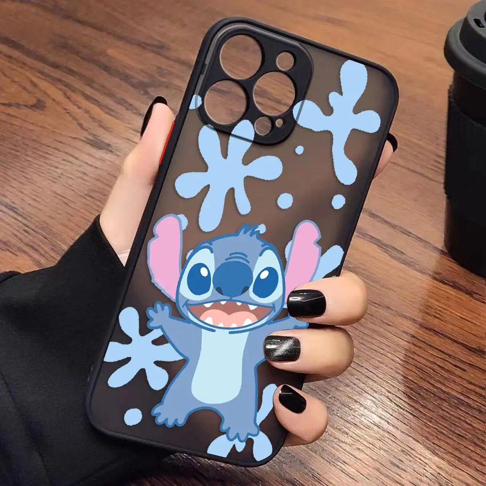 thumbnail image 1 of Case for iPhone Apple 14 13 11 12 MINI Pro XS Max XR X 7 8 SE 2022 2020 6 6S Plus Case Funda Shell Lilo & Stitch Cartoon Anime, 1 of 5