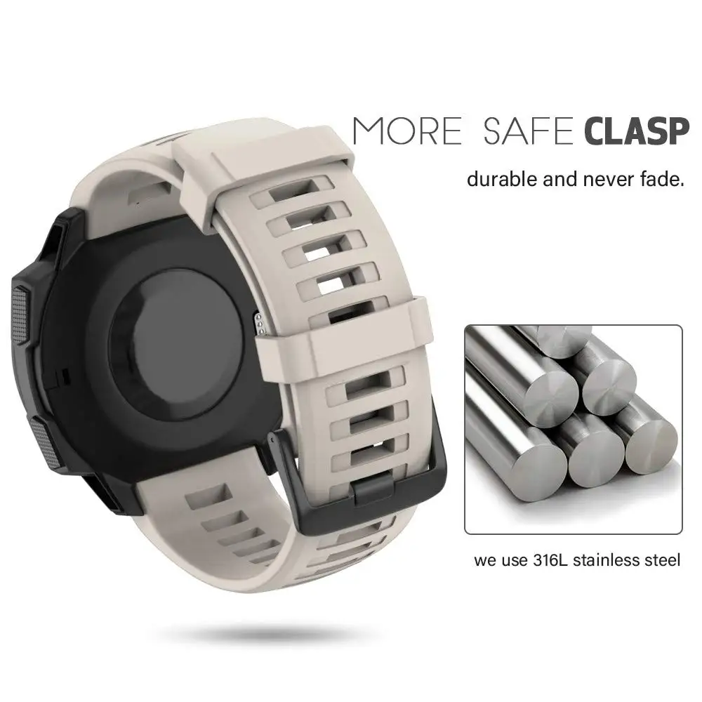Garmin Soft Silicone Fashion Watch Band Bracelet - Replaceable Rubber Wristband