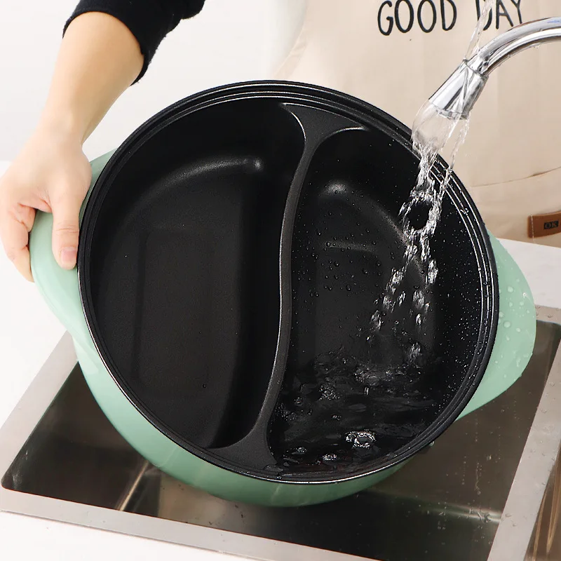 6L Yuanyang Electric Hot Pot Home Multi-function All-In-One Electric Cooking Pot Electric Cook Pot Non-Stick Grill Pan Pot 2000W 5