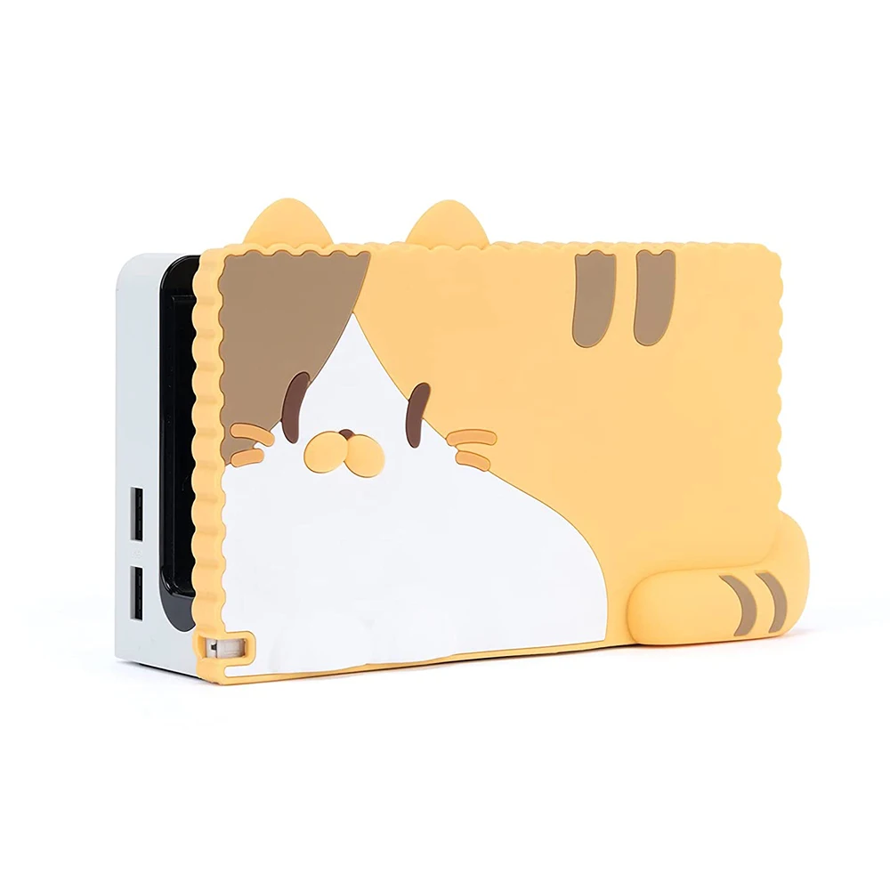 Interruttore A Conchiglia In Silicone Dock Tv Cute Cat Decorare Custodia Compatibile Con Nintendo Switch Oled/Switch Tv Dock Stand Cover Protettiva