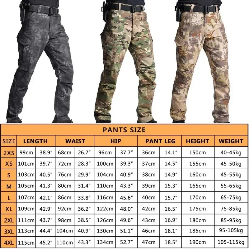 Tactical Pants US Camo Joggers Outdoor Ripstop Cargo Pants Working Clothing Hiking Combat Trousers Men's Streetwear