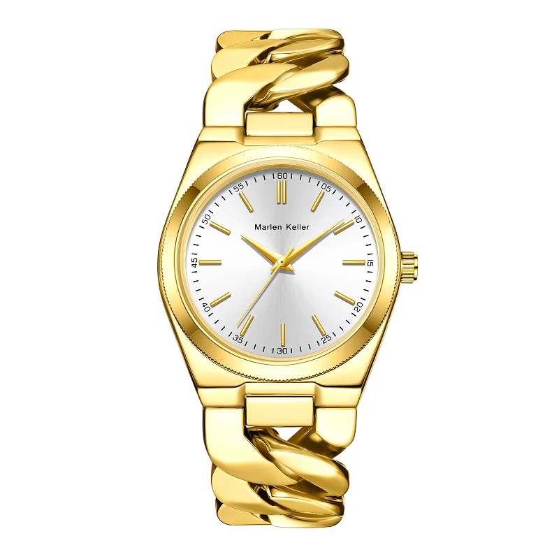 Marlen keller Luxury Gift Quartz Watch Circular shape Dial Stainless Steel Strap Quartz Wrist Watch For Man Fashion