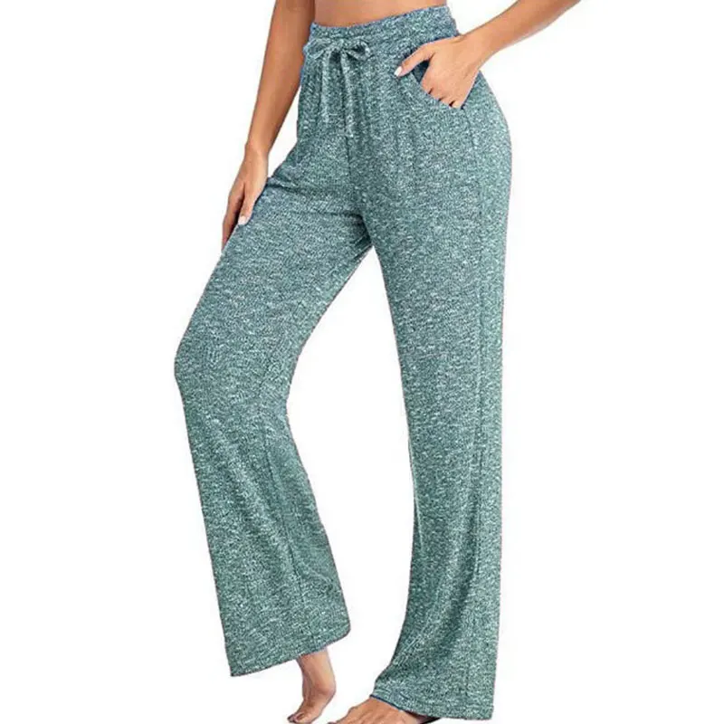 

Elegant Fashion Harajuku Slim Fit Female Clothes Casual All Match Sport Straight Leg Pants Pockets High Waist Wide Leg Pants