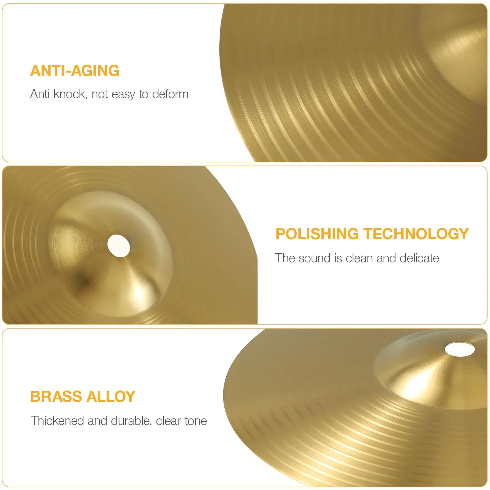 Professional 14 Inch Brass Cymbal for Drums Kit Jazz Drum Set Hat Crash Ride Sturdy Clear Sound Quality Drum