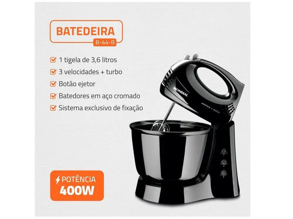 Kit KT-105-B Mondial com Liquidificador Batedeira - 110V 5