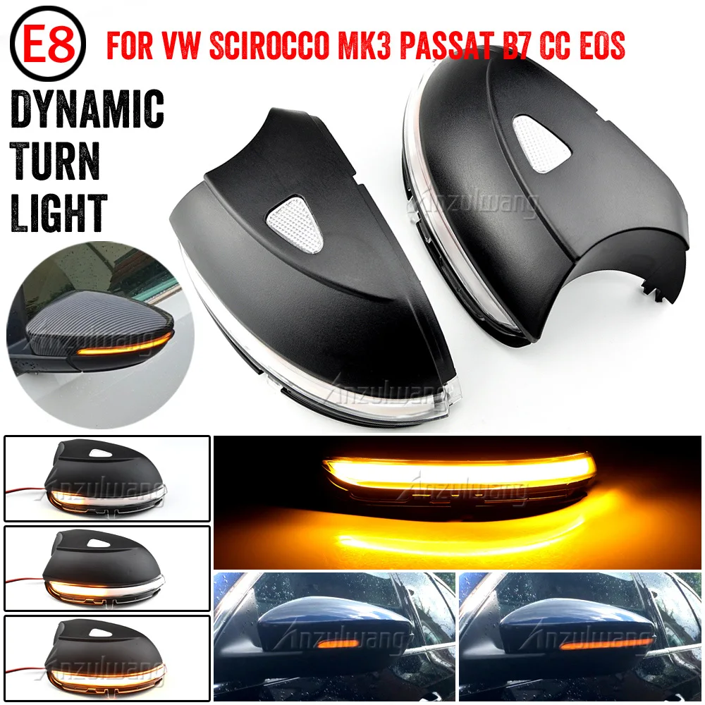 

Dynamic Mirror Indicator Blinker Side LED Turn Signal Light Sequential for VW Scirocco MK3 Passat B7 CC EOS Beetle