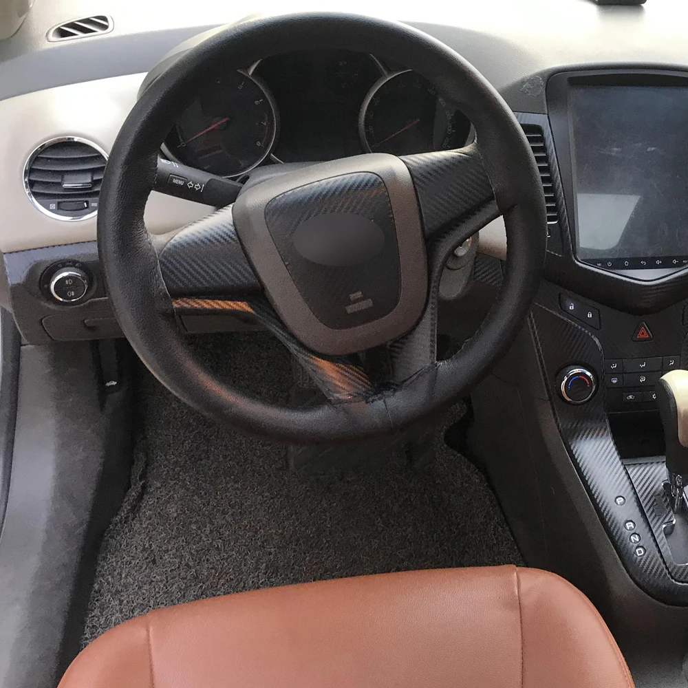Chevrolet Cruze 2009-2014 용 탄소 섬유 자동차 필름 인테리어 스티커 센터 콘솔 기어 대시 보드 에어 도어 핸들 리프트 패널