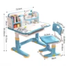 Widened Desktop Multi Separation Cartoon Pattern Desk Chair Set Kids Adjustable Height Study Table with Drawer Chair Set 6