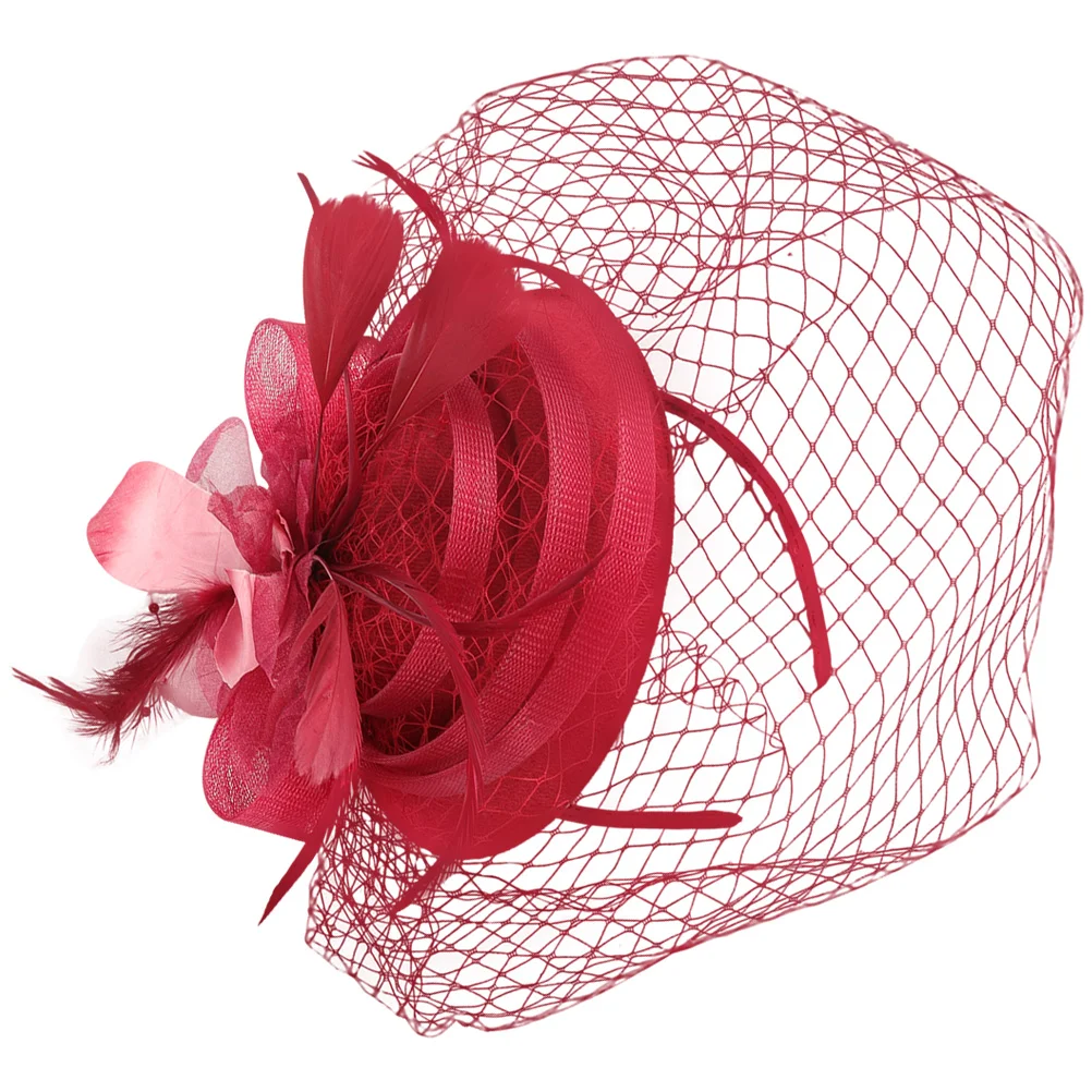 

Fascinator Hat Headband Hair Clip Tea Party Wedding Banquet Plume Mesh Headband