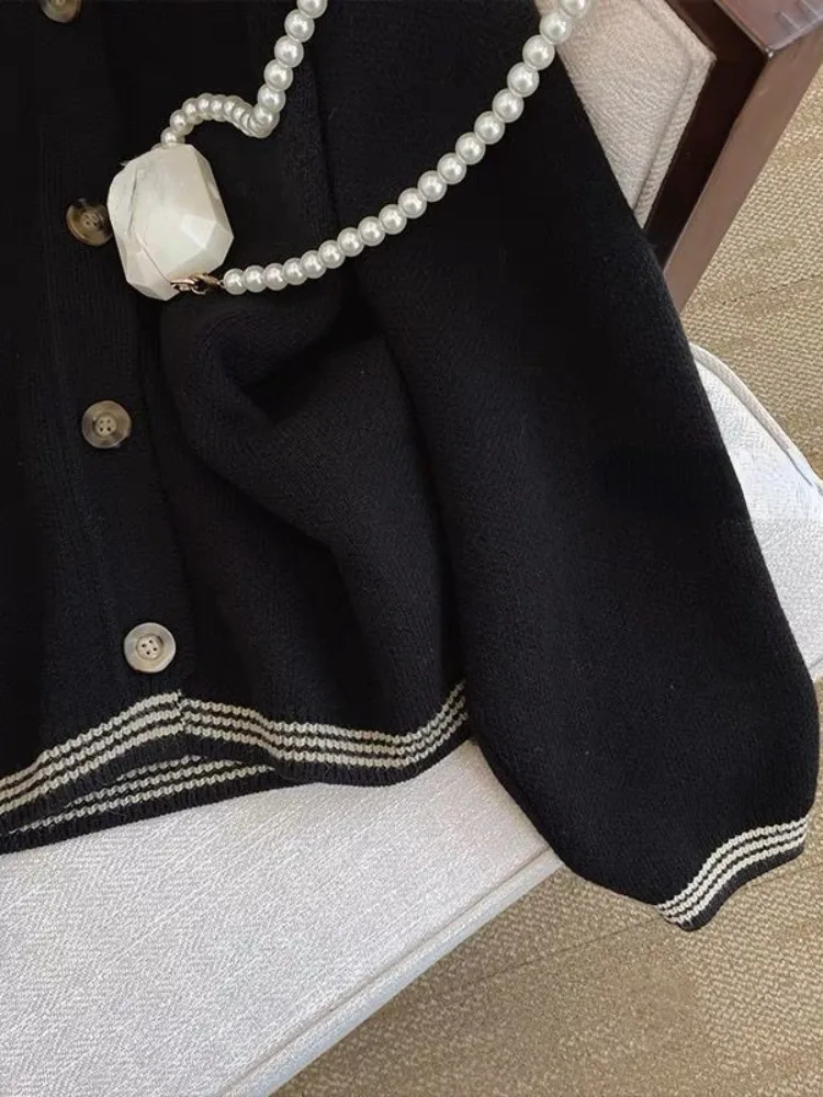 Y2K Women Clothing Tempetament Cardigan Jackets Korean Pull Femme Sweet Peter Pan Collar Loose Knitted Sweater 2025 Sueter Mujer 5