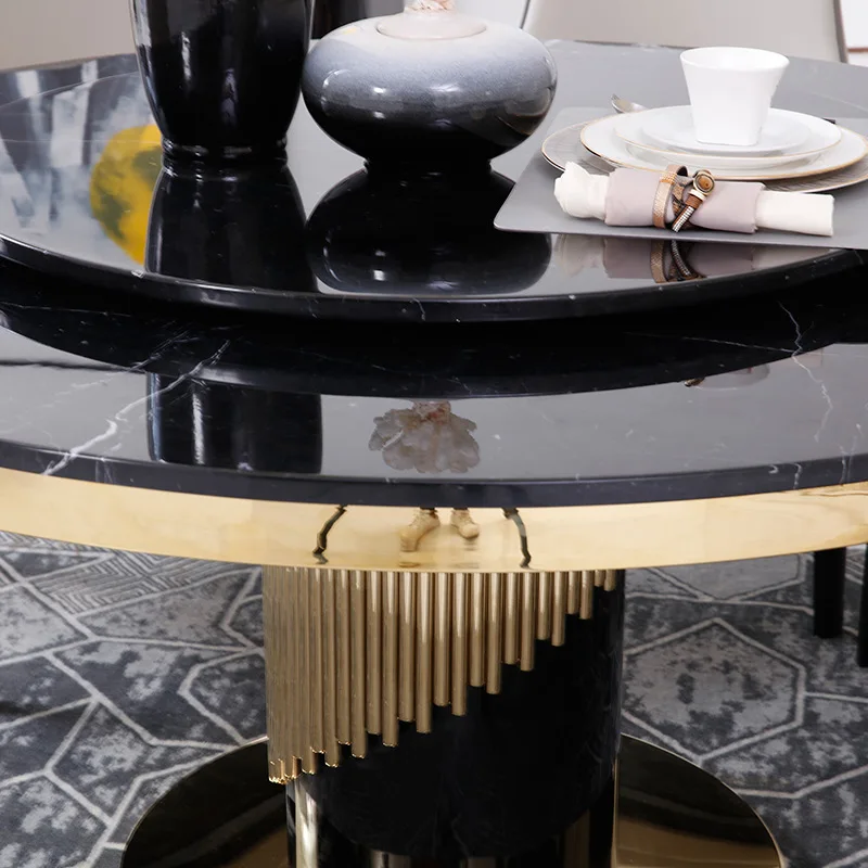 طاولة طعام رخام دائرية 6 | طاولة طعام رخام دائرية