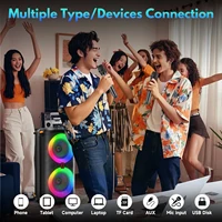 T27 Wireless Bluetooth Speaker, Karaoke Machine with 2 Microphone, Home Karaoke Party Speaker with Led Light - Image 6
