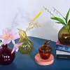 1pc Fruit Shaped Glass Vase Aromatherapy Bottle Vase Creative Pomegranate Pear Shaped Bottle Vase Home Decoration Flower Vase 3