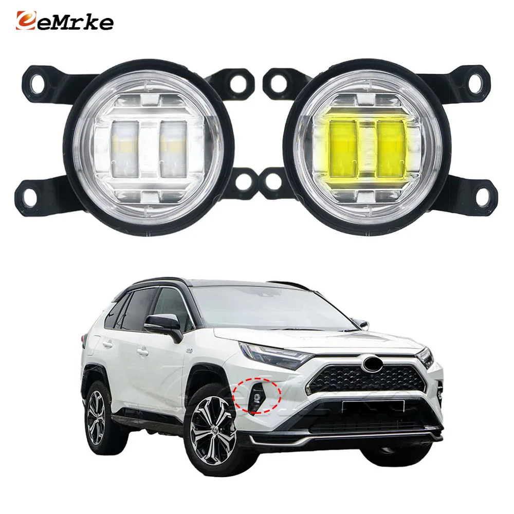 

2X 30W Led Car Fog Lights Assembly Front Bumper Fog Driving Lamp with Lens DRL for Toyota RAV4 RAV 4 V XA50 Restyling 2022 2023