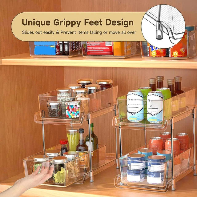 4 Pack Multipurpose Clear Drawer Organizers, Food Storage, Container,  Pantry Organizer, Kitchen Organizer, Storage Containers - AliExpress