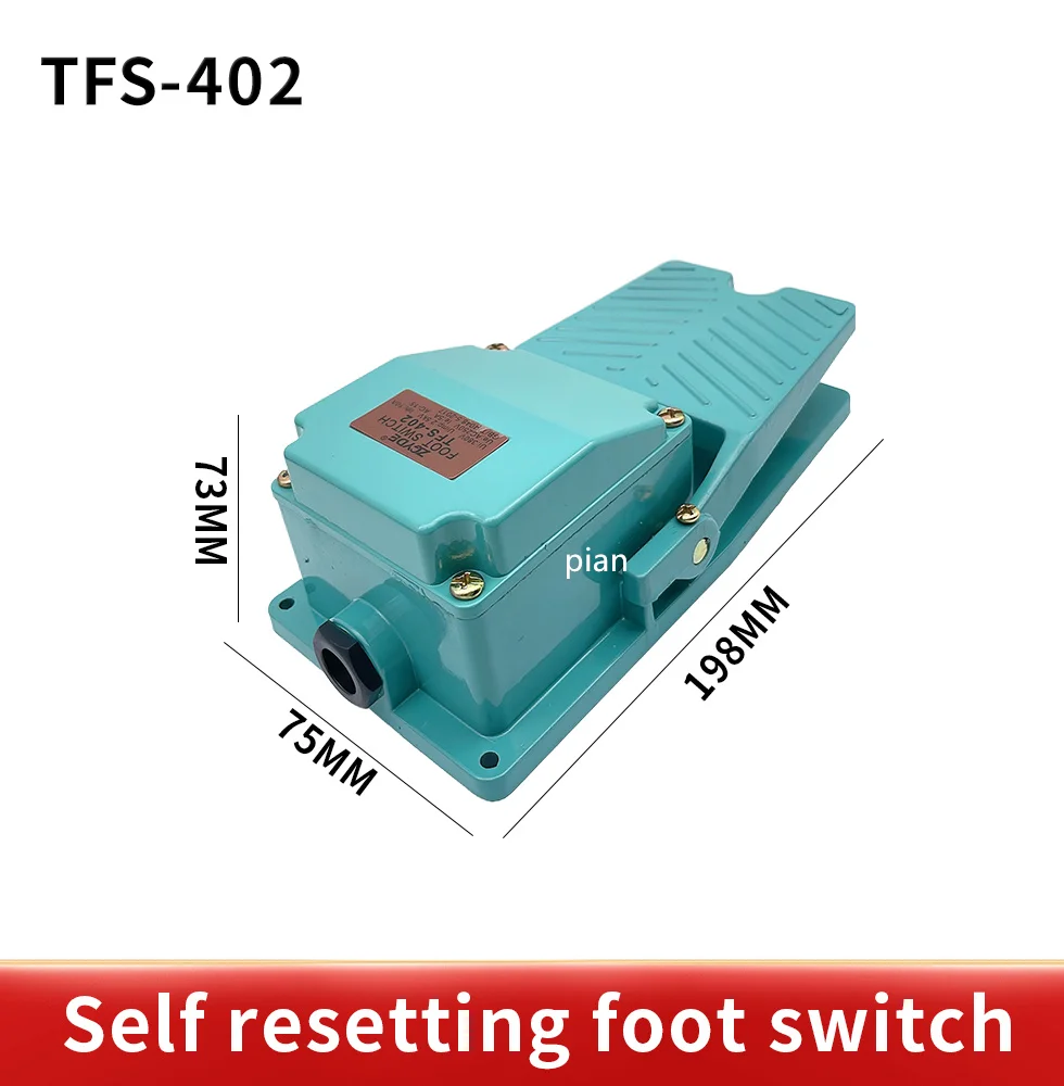 Free shipping AC 250V 15A 1NO 1NC Momentary Treadle Pedal Foot Switch w Cable Gland TFS-402 Green