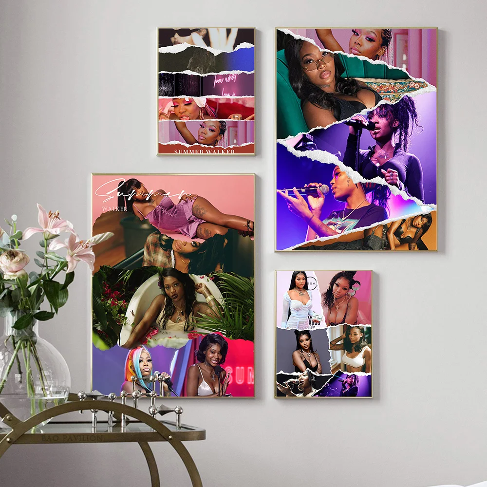 

Summer Walker Singer Sexy Poster Music Star Photo Wall Art Print Stickers Canvas Painting Bar Pub Club Decor