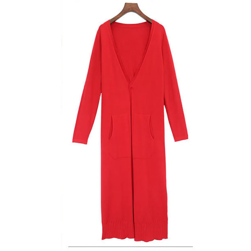 

Long Sweater Coat Slimming Knitted Cardigan 2022 New Autumn Long-sleeved Over-the-knee Shawl Women's Spring And Autumn Clothes