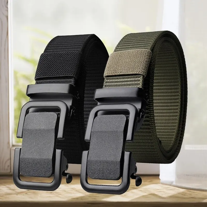 Men's Tactical Belt Nylon Material 6 Color Options Zinc Alloy Automatic Buckle combat belt