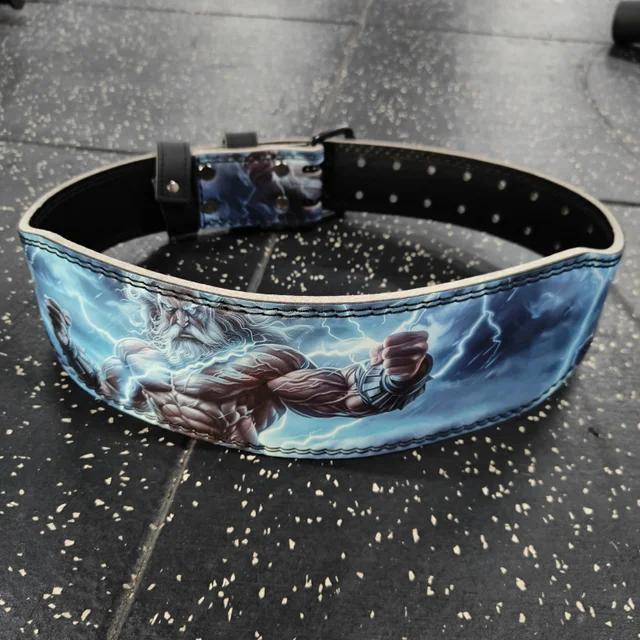Weightlifting Belt with Zeus Lightning Style, Personalized Gym Fitness Belt with Waist Padding, Fit Powerlifting Squat Deadlift