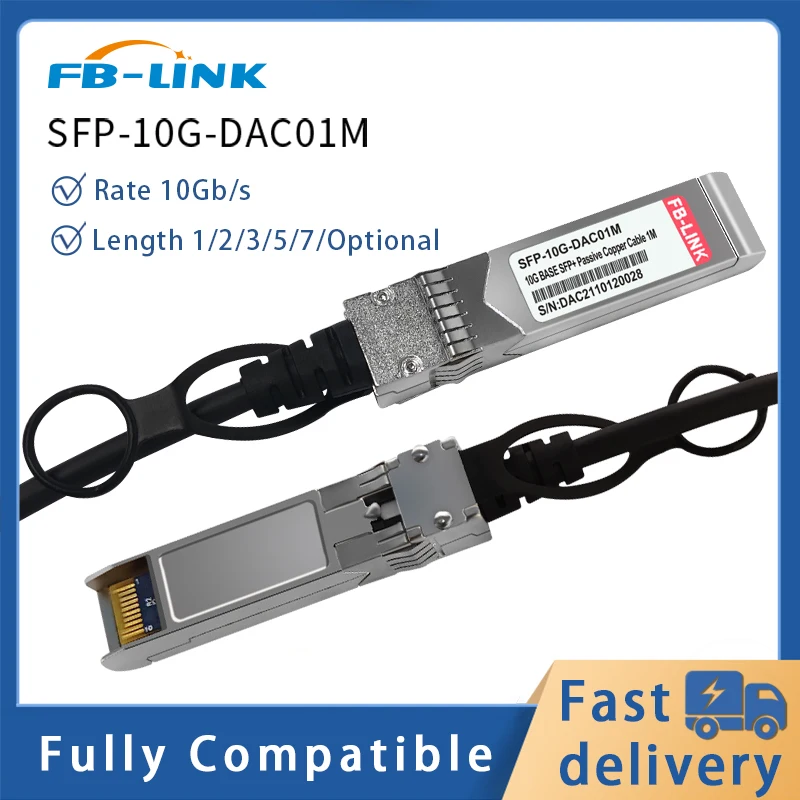 10G SFP+ DAC Cable Twinax Cable SFP+to SFP+ Direct Attach Copper 1/3/5/7M, compatible for Mikrotik Mellanox Cisco Ethernetswitch