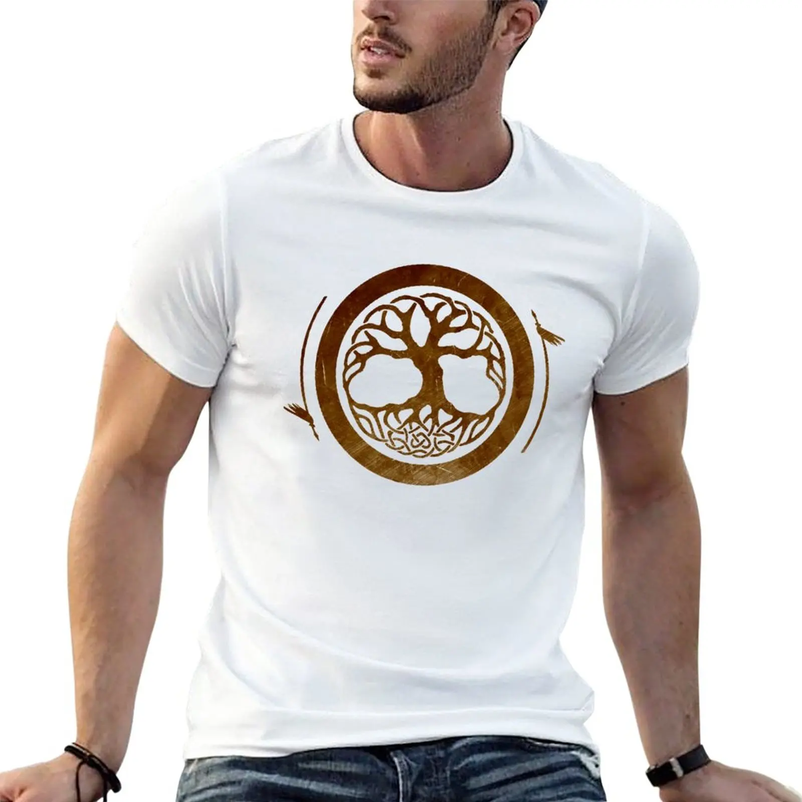 

Железная деревья, логотип доджо, Золотая Футболка, забавная футболка, s графическая футболка, размера плюс t shirt s graphic t shirt s, мужские Графические футболки