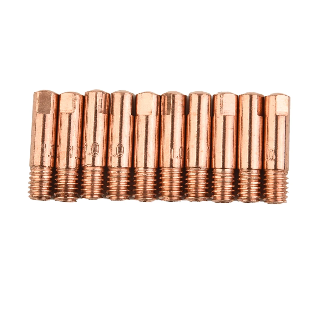 10PCS MIG Welding MB15 15AK Contact Tip 0.8/1.0/1.2mm Mig Contact Tip Consumables Guard Nozzle Tip Holder Welding Parts