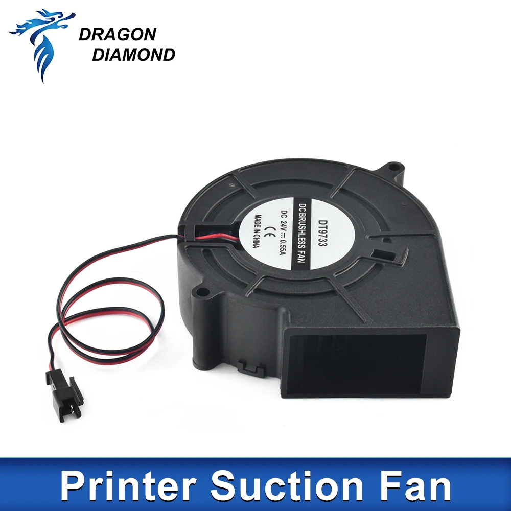 Dragon Diamond large format printer strong suction fan 10cm DC fan 24V 0.55A for Allwin Xuli printer brushless paper Blower cooling fan