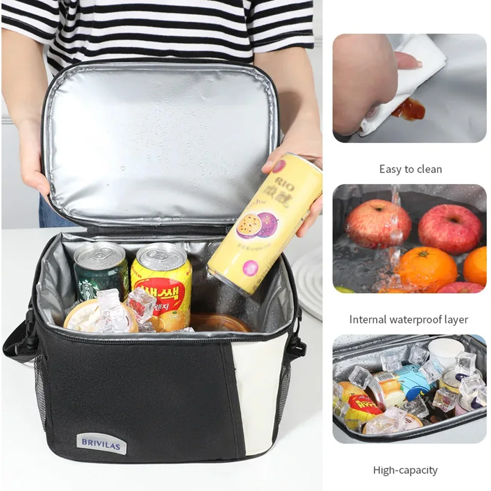 Insulated Portable Lunch Bag with Storage Compartment - Durable and Stylish