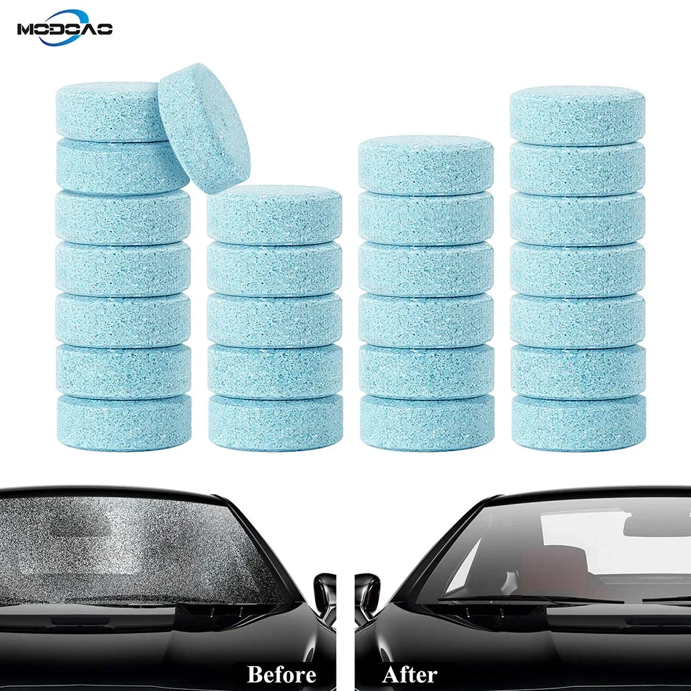 

20 Pcs Car Windshield Wiper Glass Washer Auto Solid Cleaner Compact Effervescent Tablets Window Repair Car Accessories