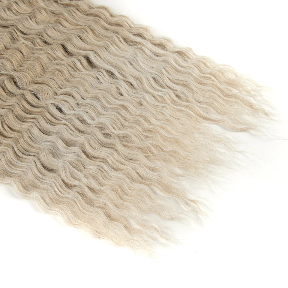 Ariel-extensiones de cabello trenzado con trenzas sintéticas, Pelo Rizado de 3 piezas, color rubio degradado, 22 pulgadas
