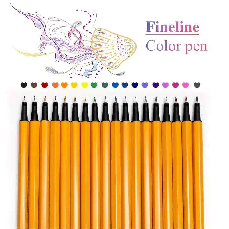 12/24pcs Fine Liner Pen Set Waterproof Color Markers Drawing Office Notes School Stationery Gift Classroom Marking