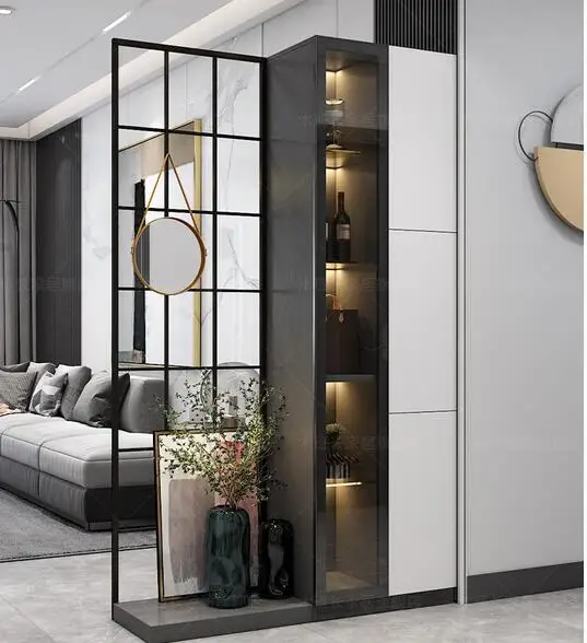 Entrance porch cabinet living room light luxury wine cabinet shoe integrated modern simple screen partition doub