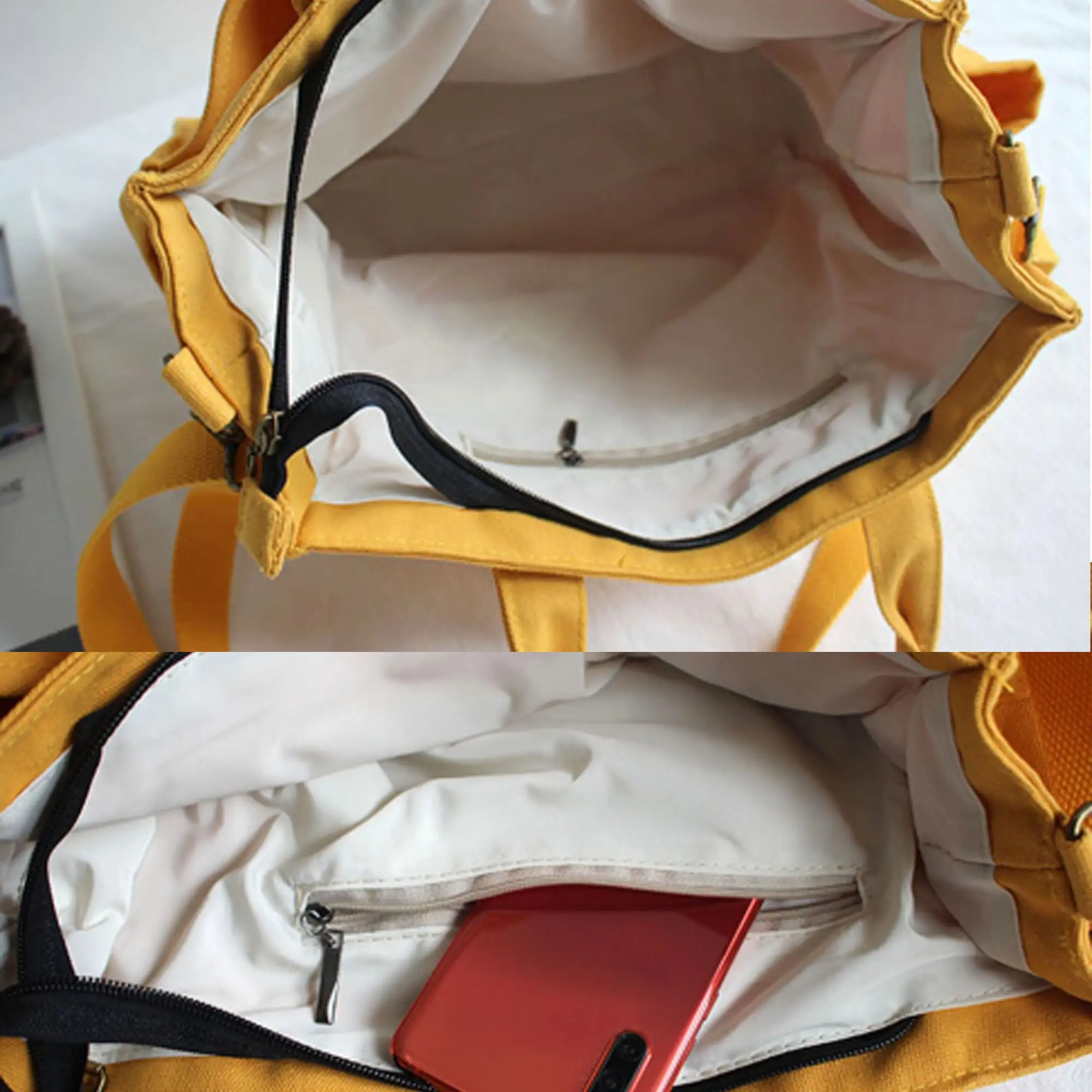 Cotton Canvas Bag Daily Messenger Bag Eco-Friendly Bag Travel Large Pocket Crossbody Bag Women’s Adjustable Shoulder Strap