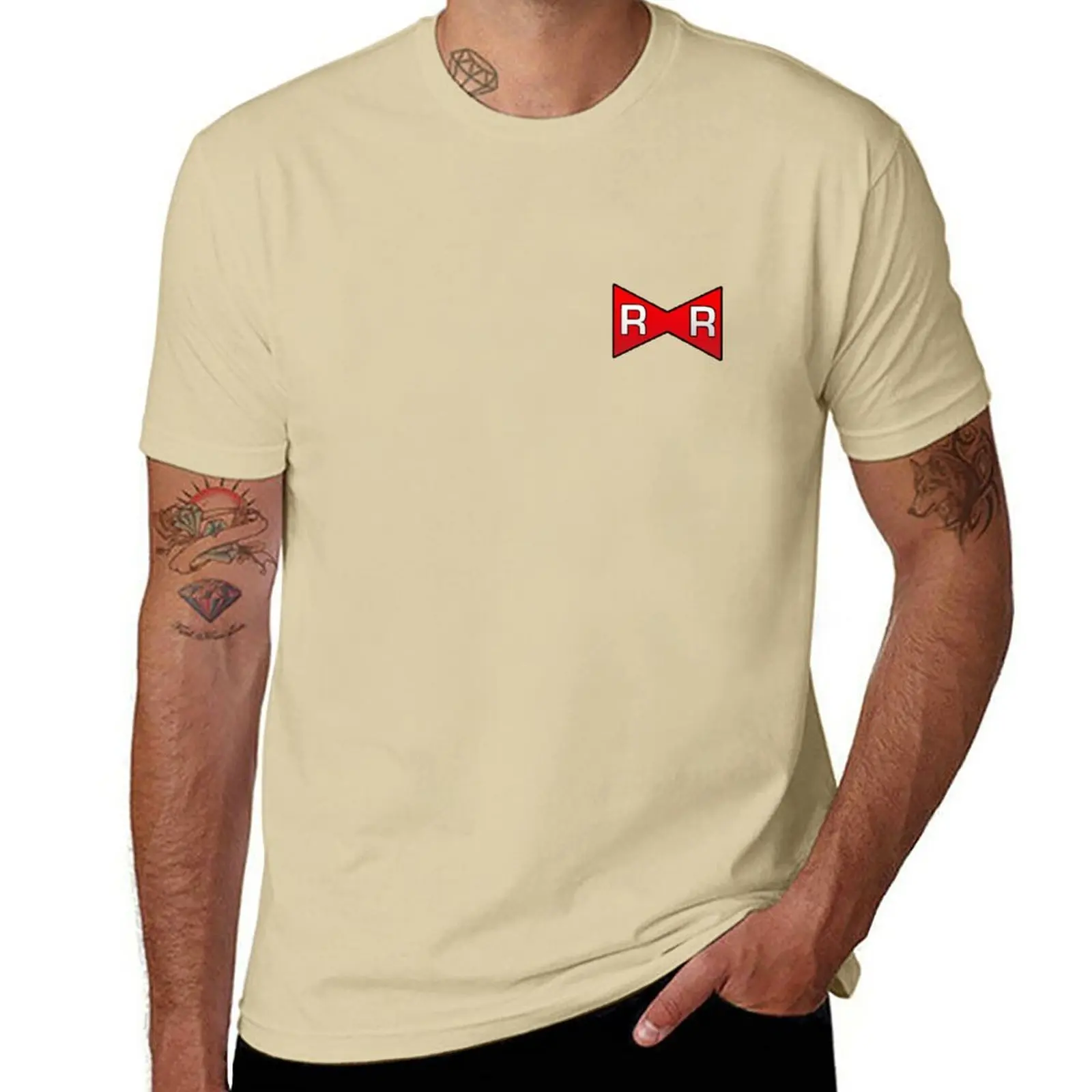 Vibrant Red Ribbon Army Oversized Hippie T-Shirt