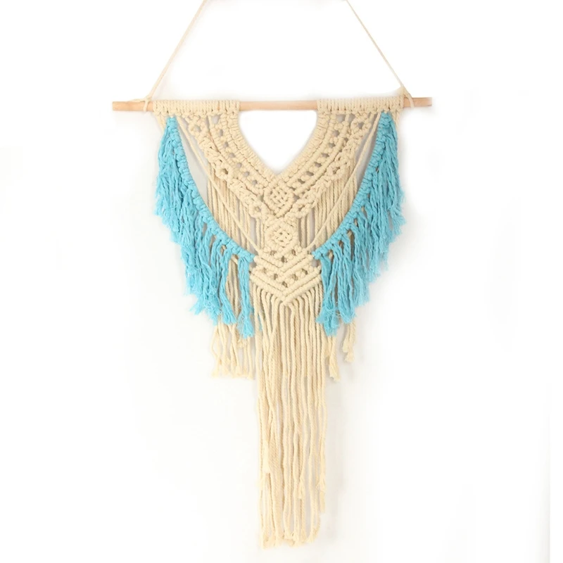 

Macrame Woven Wall Hanging Tapestry Bohemian Apartment Dorm Room Home Decoration 50x110cm Dropship