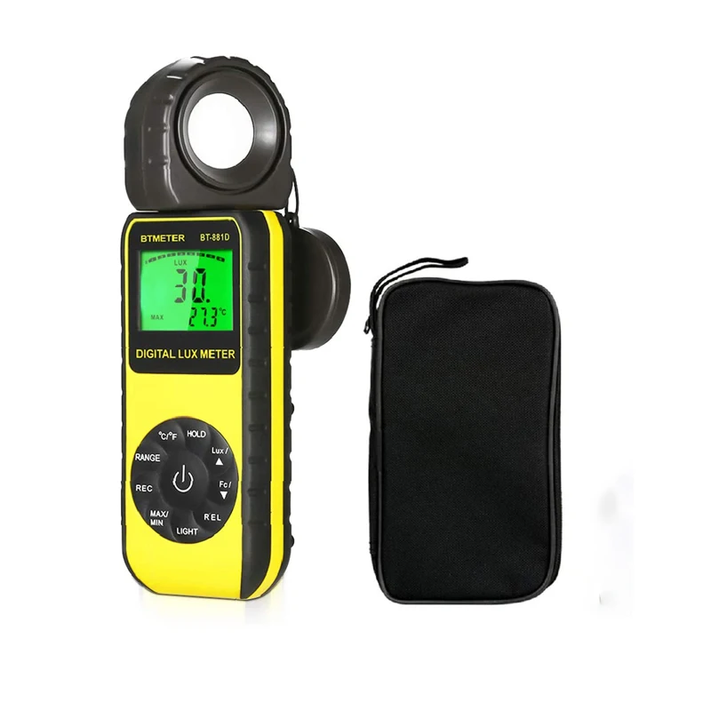 BTMETER BT-881D Digital Illuminance Light Meter 0.01~400,000 Lux Pocket Design for Plants LED Lights Indoor Outdoor Light Tester digital light meter