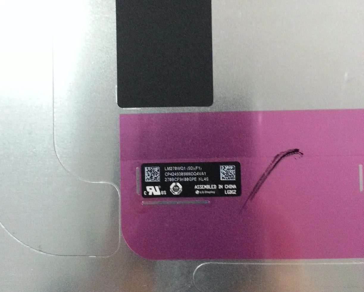 LM270WQ1(SD)(F2) iMac(A1419) 27インチ 液晶パネル S858bd0218f72489e811bf93ae9c80